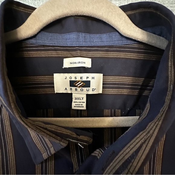 Joseph Abboud Black and Brown Casual Button Down Shirt Big and Tall 3XLT - Picture 3 of 10